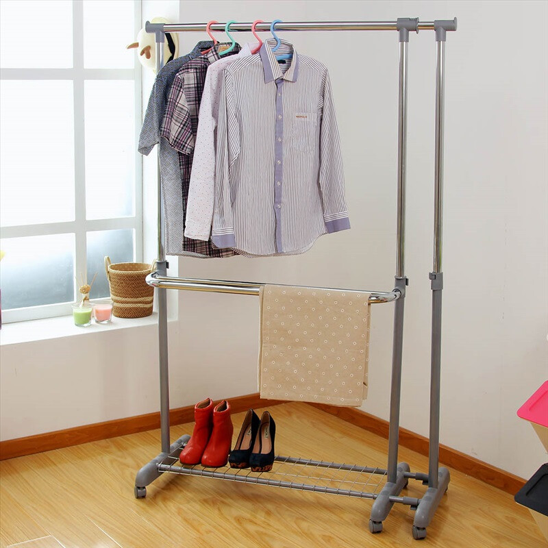 创意升降单杆晾衣架 移动式阳台晾晒新体验