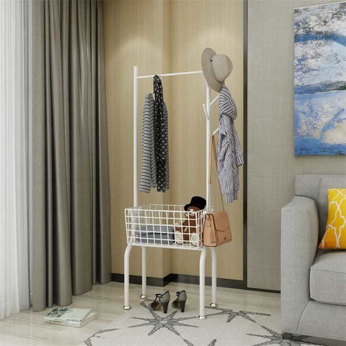 家居必备 简易折叠单杆铁艺衣帽架，卧室晾挂新选择